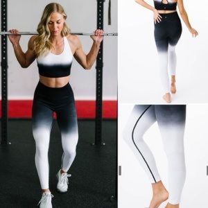 COPY - Zyia Black and White Ombré Performance Hi-Rise 7/8 S
